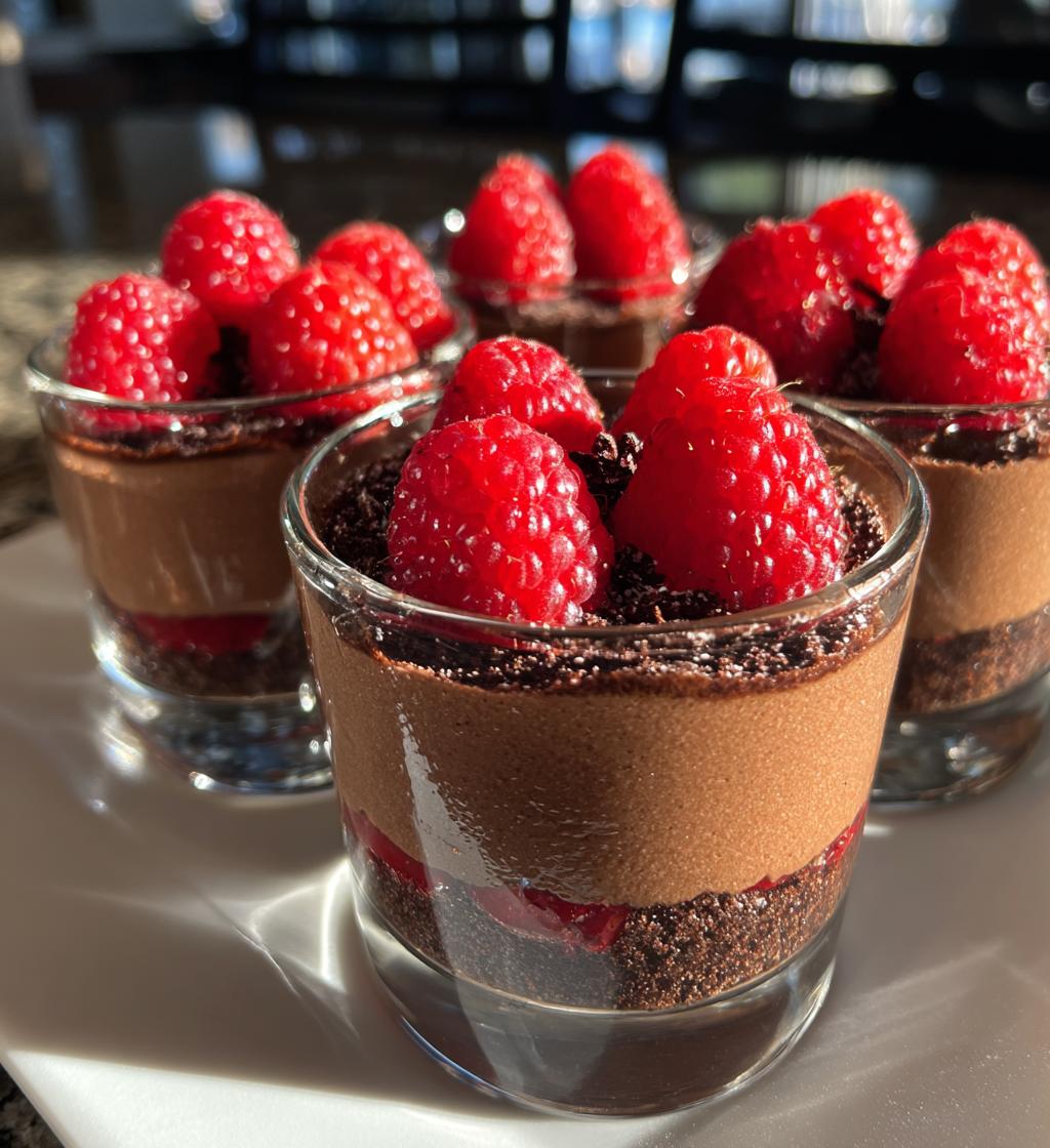 marry me no bake raspberry chocolate mousse cups - detail 1