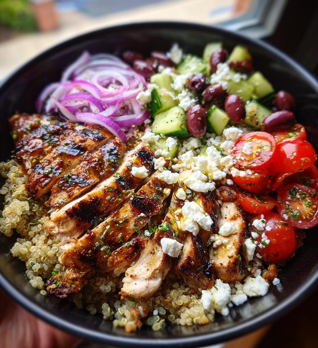 mediterranean chicken bowl - detail 1
