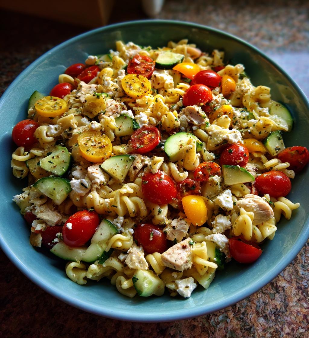 mediterranean chicken pasta salad