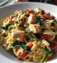 mediterranean creamy chicken orzo