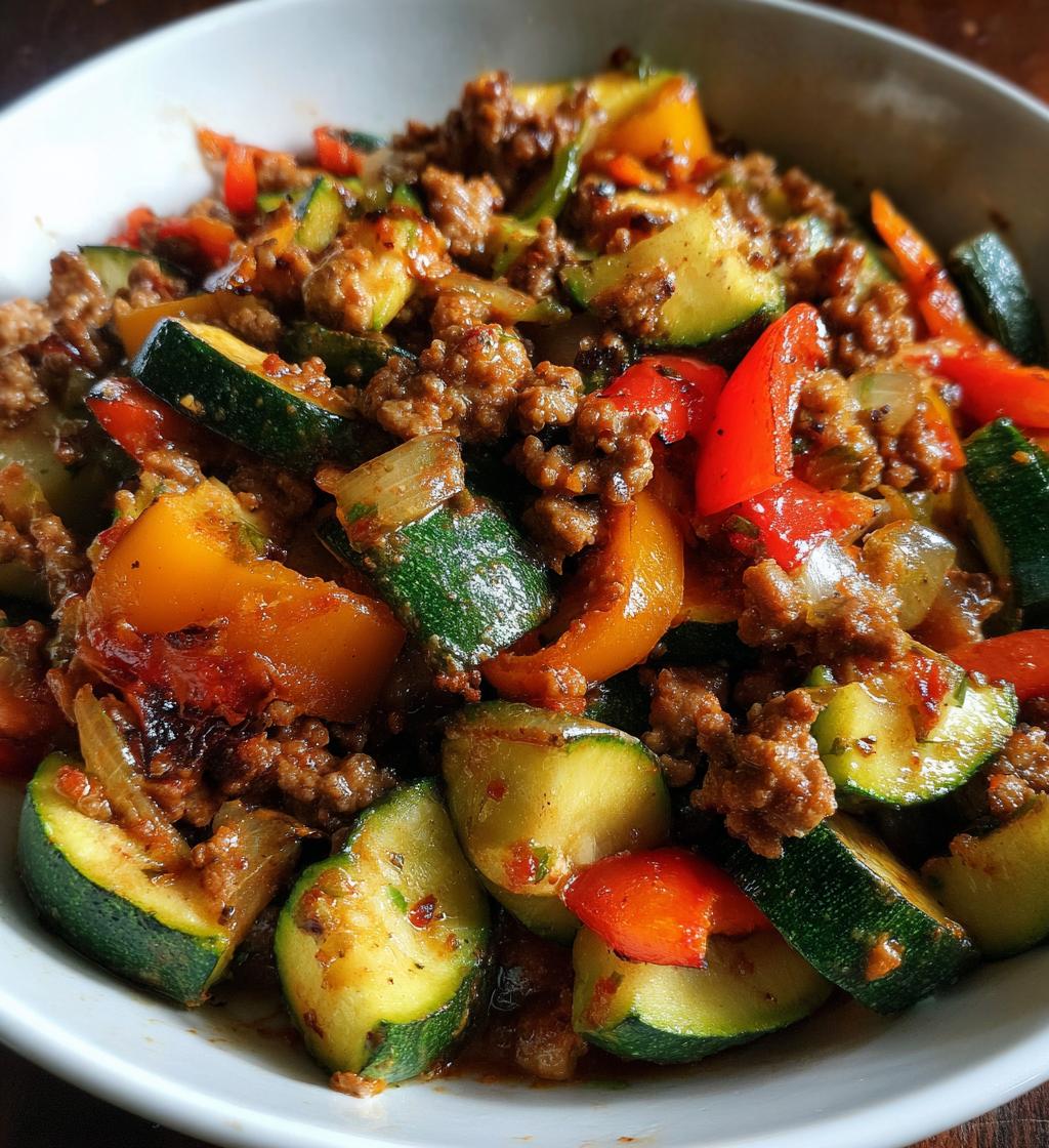 mediterranean ground beef and veggie stir fry - detail 1