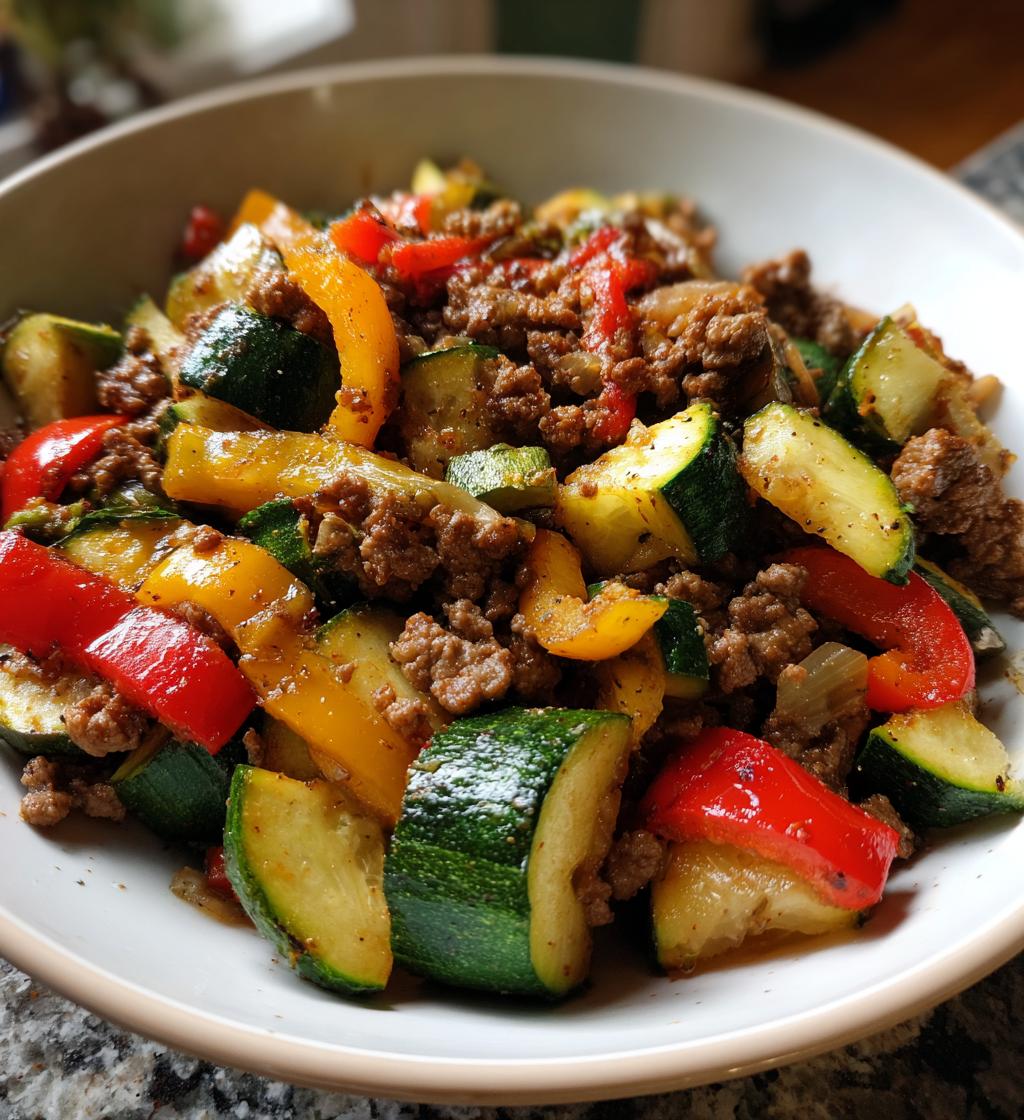 mediterranean ground beef and veggie stir fry