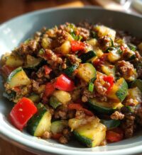 mediterranean ground beef and veggie stir fry