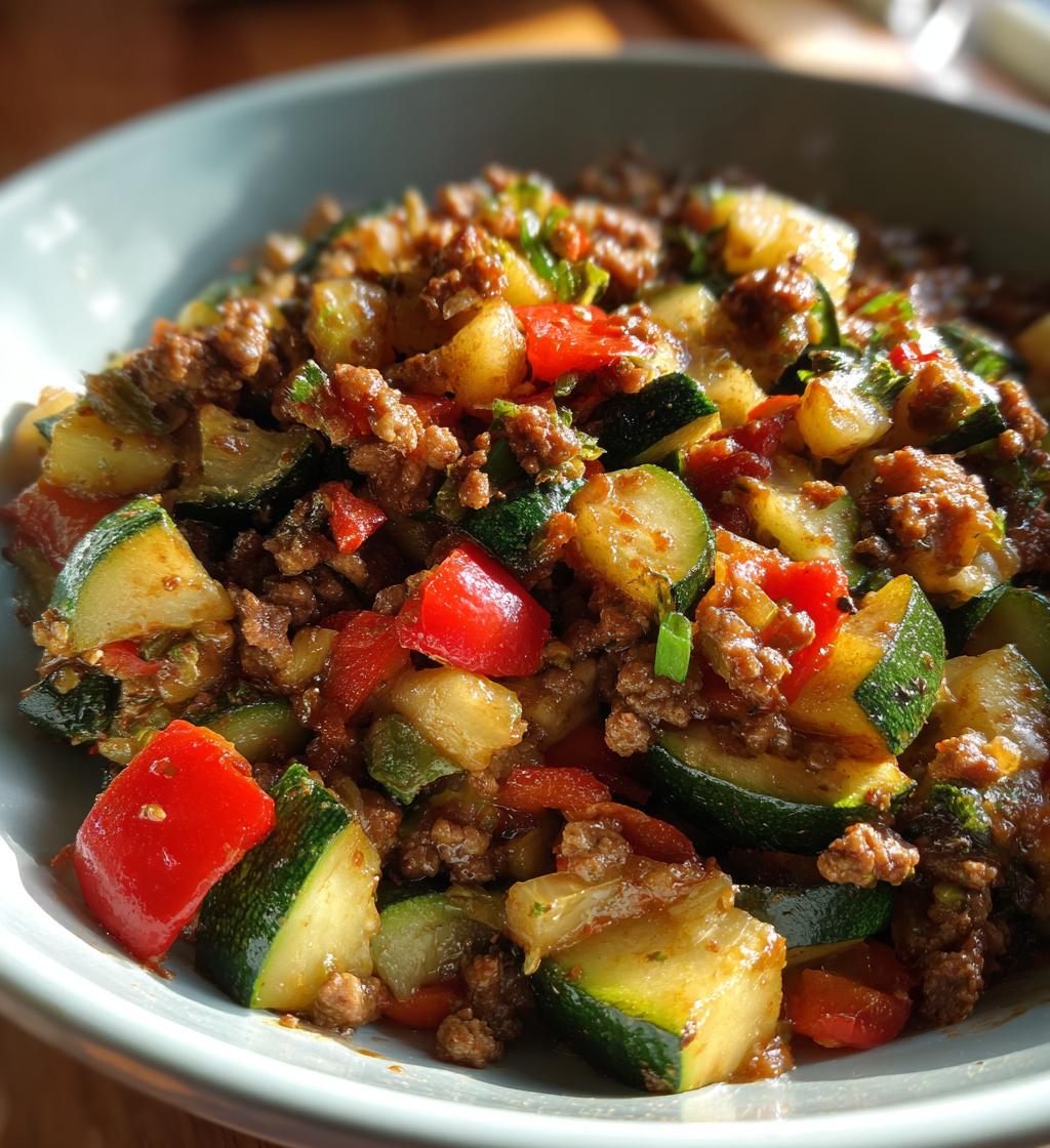 mediterranean ground beef and veggie stir fry
