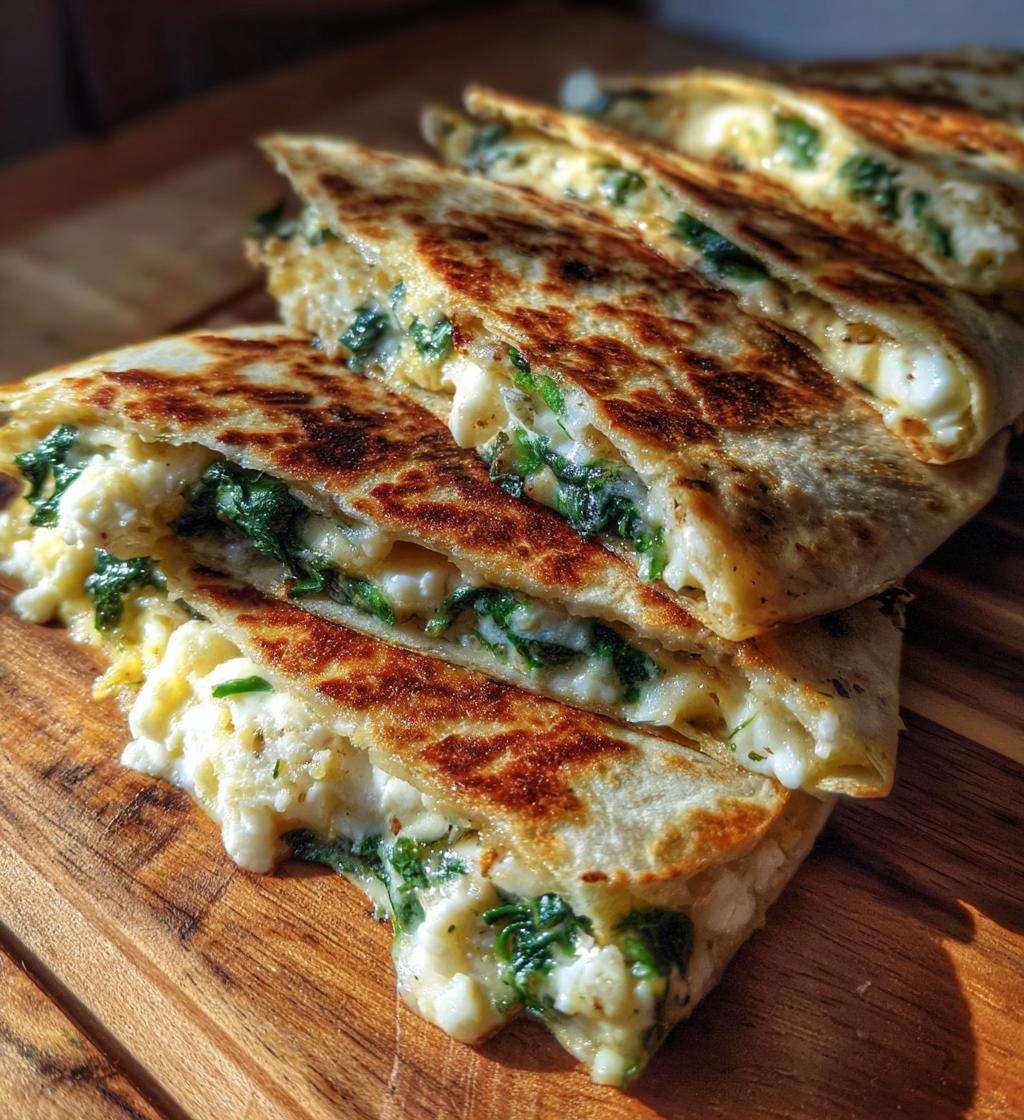 mediterranean quesadillas spinach feta mozzarella