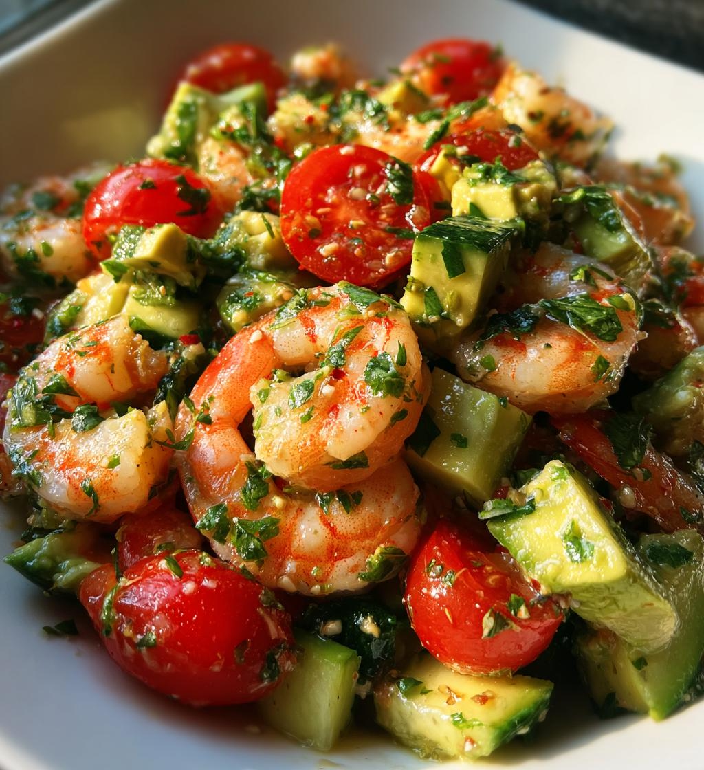 mediterranean shrimp and avocado salad - detail 1