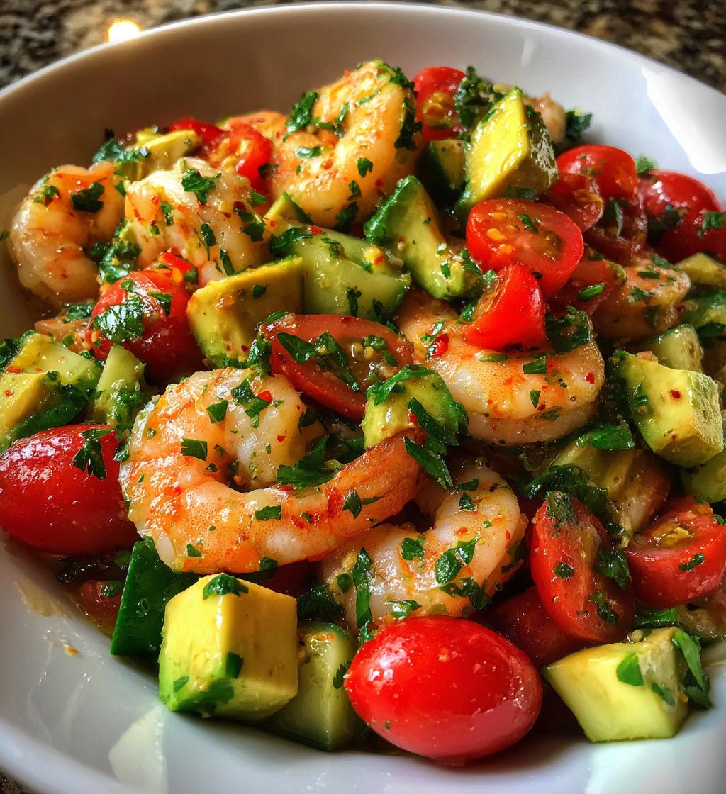 mediterranean shrimp and avocado salad