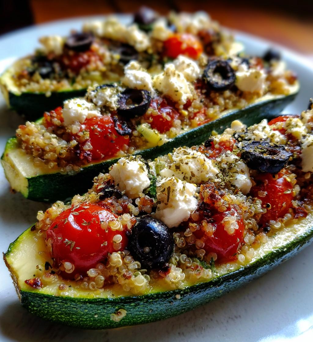 mediterranean stuffed zucchini - detail 1