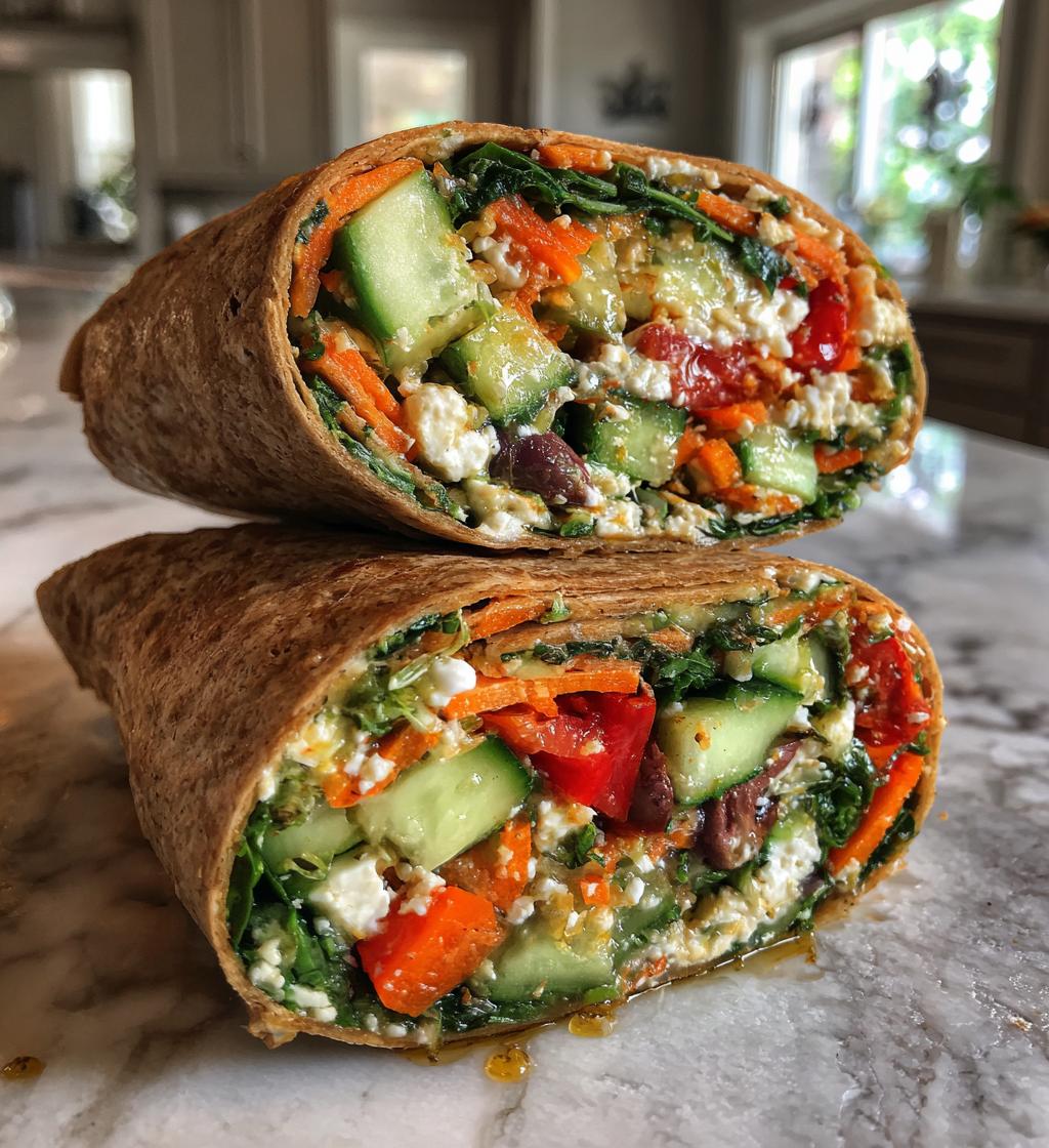 mediterranean veggie wraps - detail 1