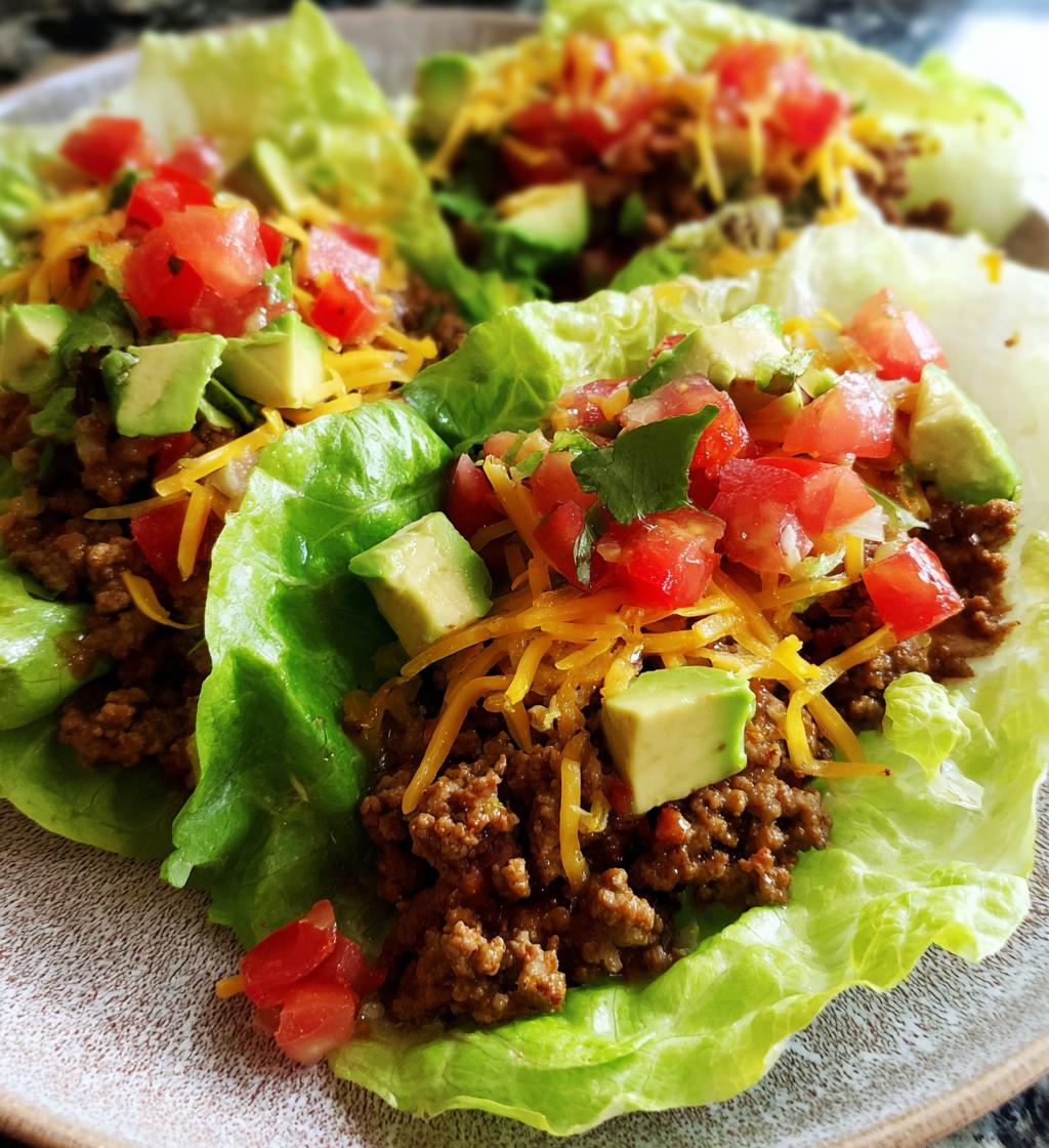 mexican ground beef lettuce wraps - detail 1