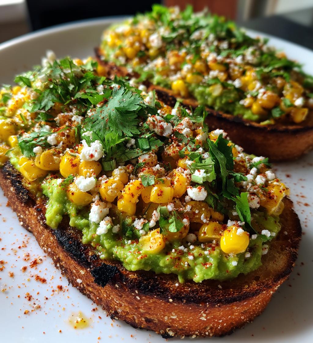 mexican street corn avocado toast - detail 1