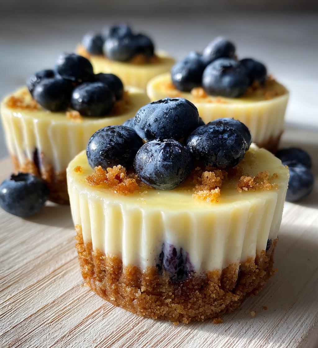 mini lemon blueberry cheesecakes - detail 1