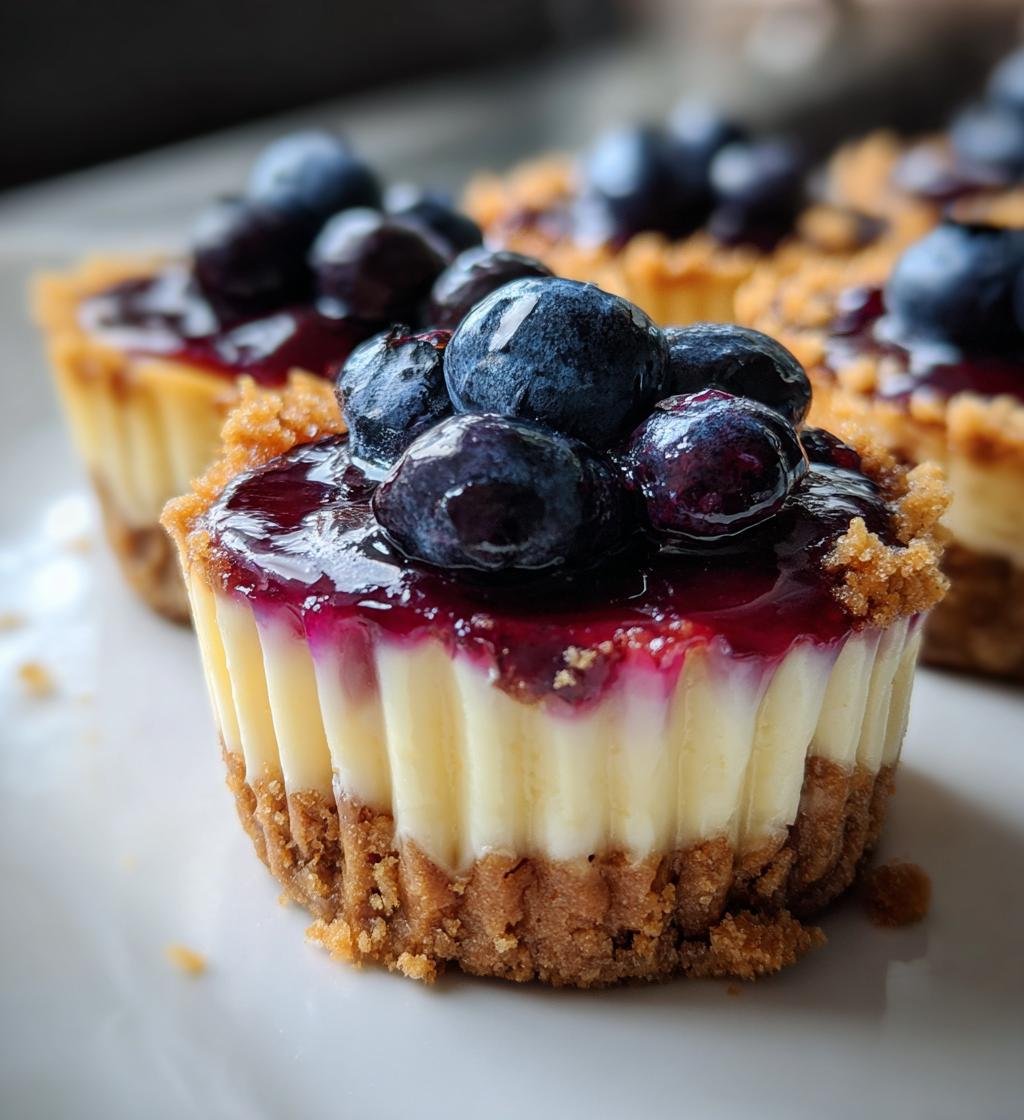 mini lemon blueberry cheesecakes