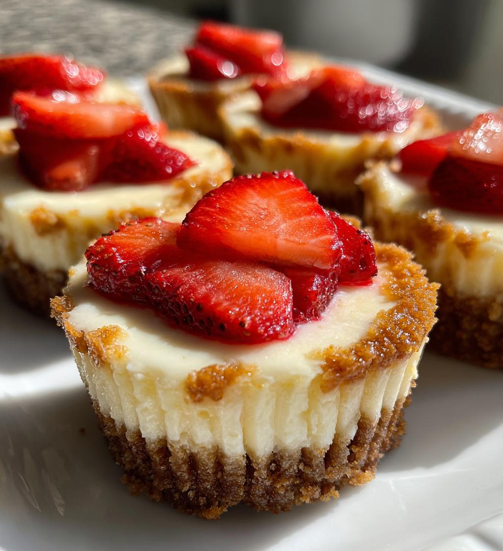 mini strawberry cheesecakes - detail 1