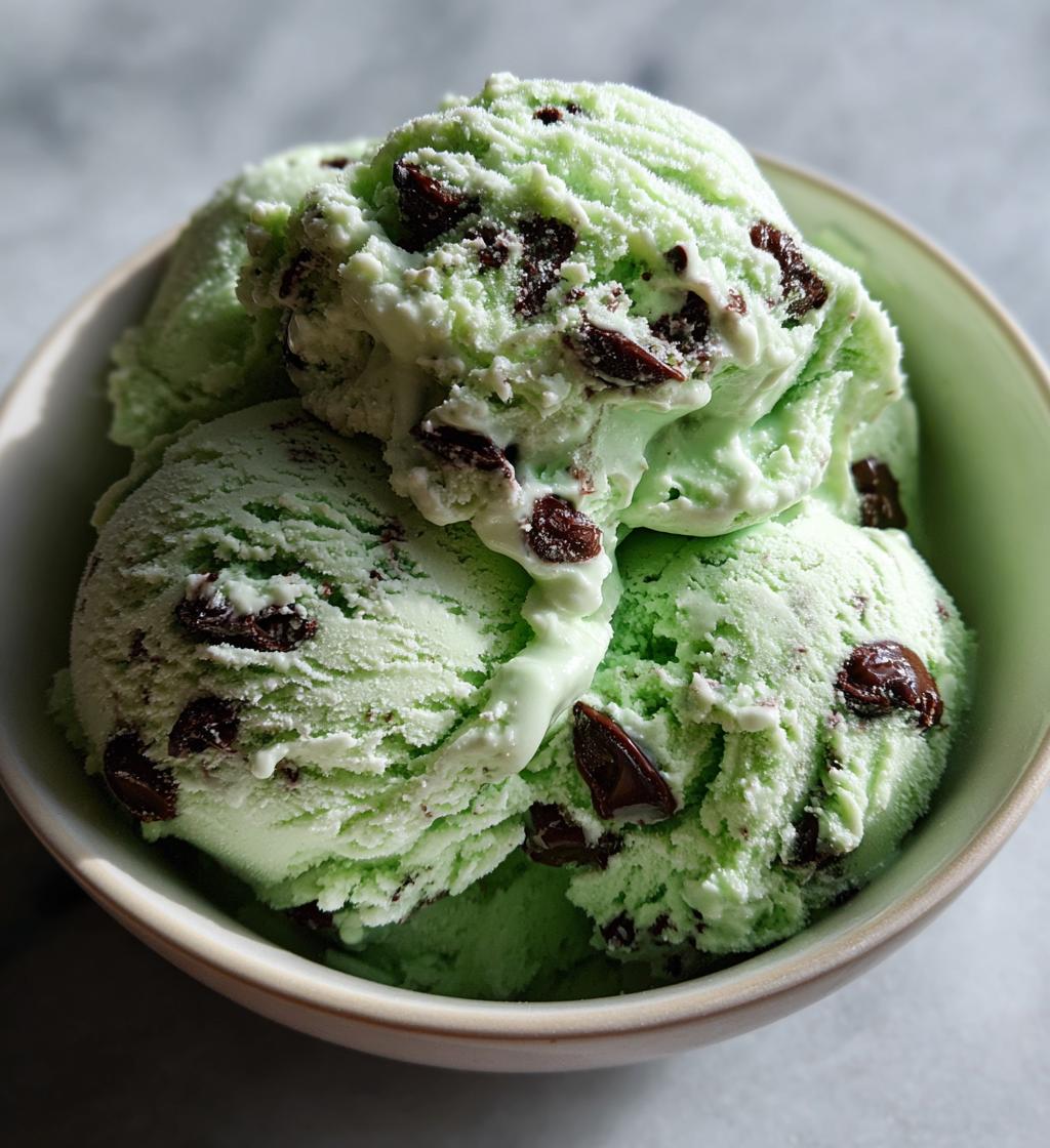 mint chocolate chip ice cream - detail 1