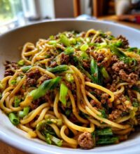 mongolian ground beef noodles