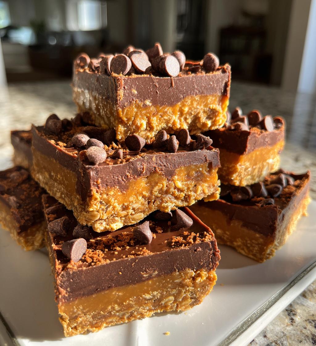 no bake chocolate peanut butter oat bars