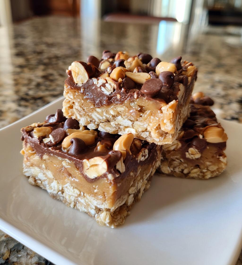 no bake peanut butter oatmeal bars - detail 1
