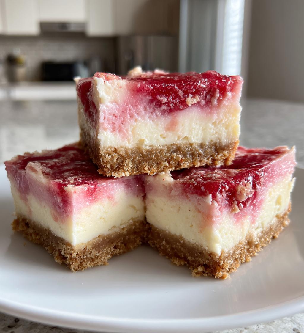 no bake rhubarb cheesecake squares