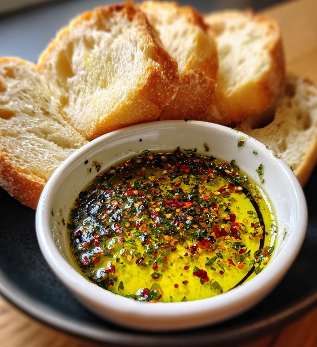 olive oil dip with warm bread