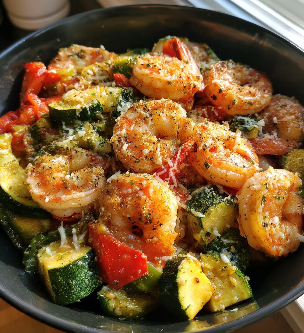 one pan 20 minute garlic parmesan shrimp veggies