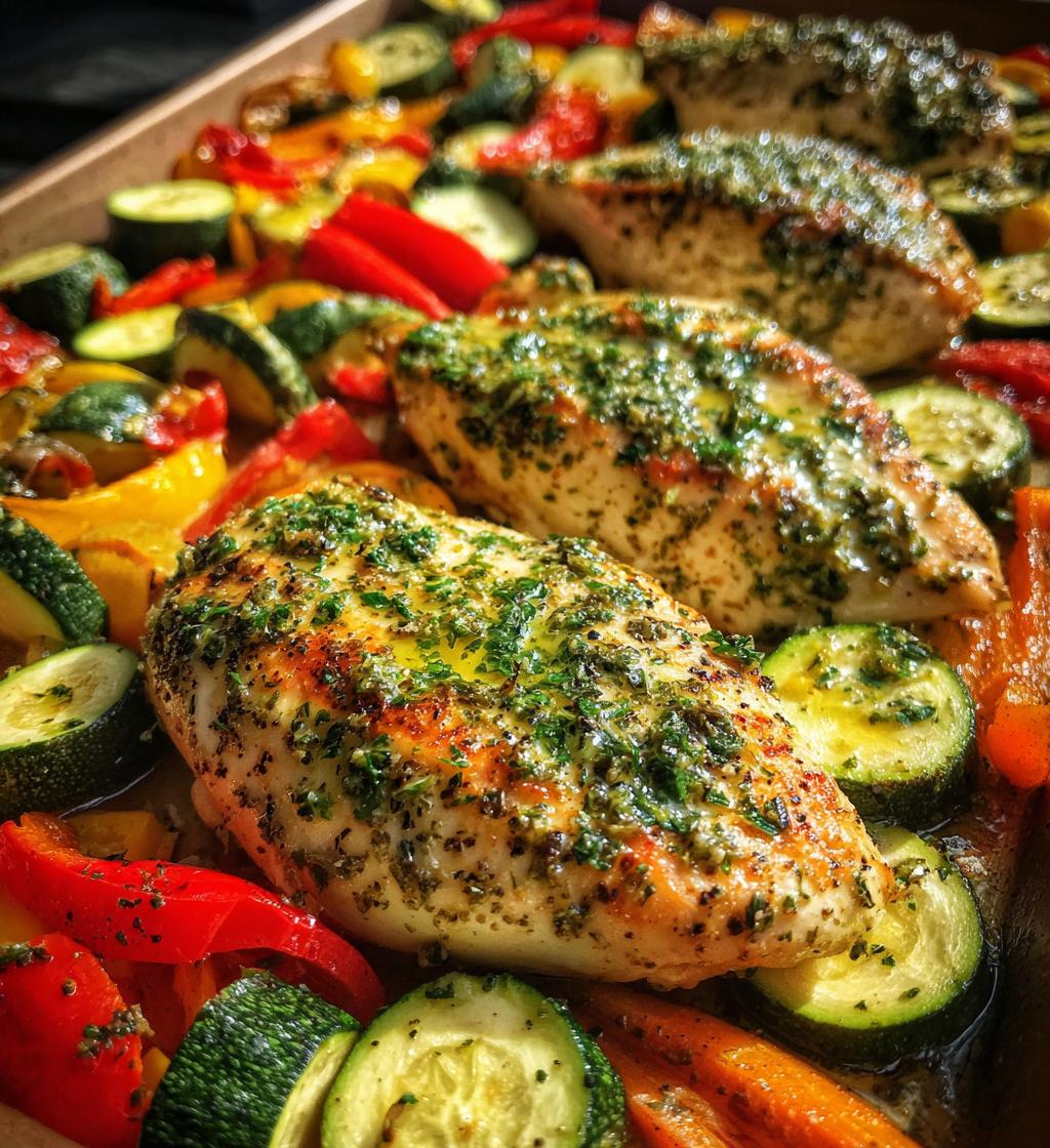 one pan 20 minute lemon herb chicken veggies - detail 1