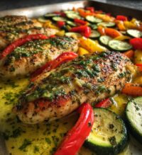 one pan 20 minute lemon herb chicken veggies
