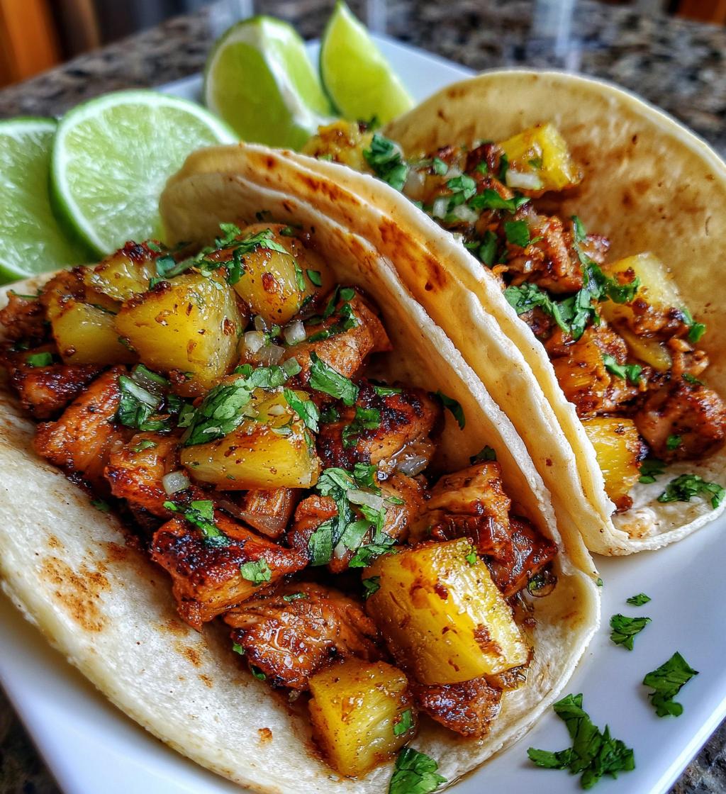 one pan chicken pineapple tacos - detail 1
