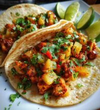 one pan chicken pineapple tacos