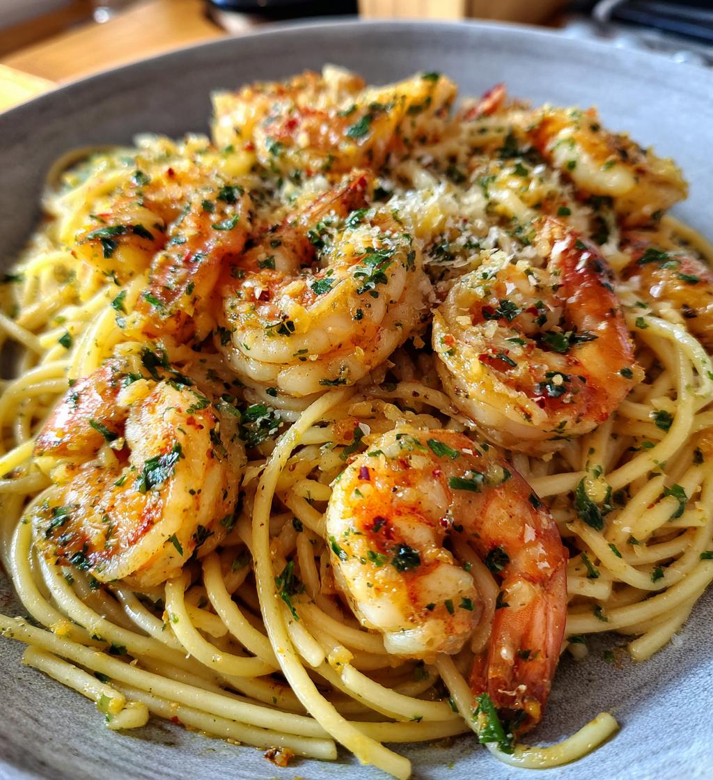 one pan lemon garlic shrimp pasta