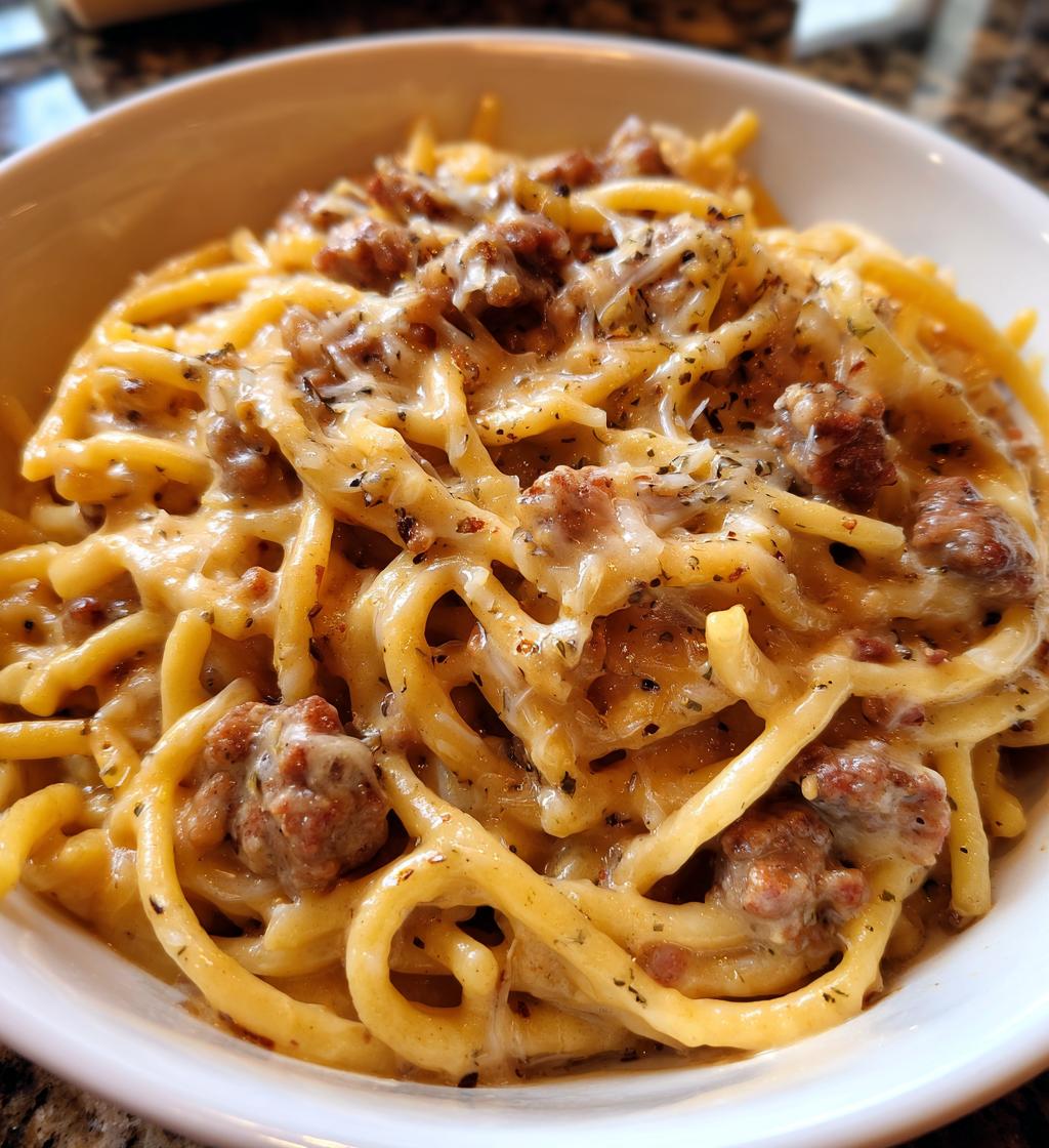 one pot cheesy sausage pasta