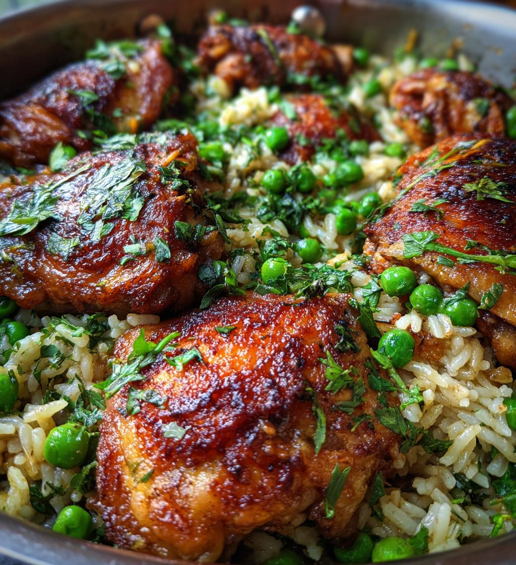 one pot chicken and rice - detail 1