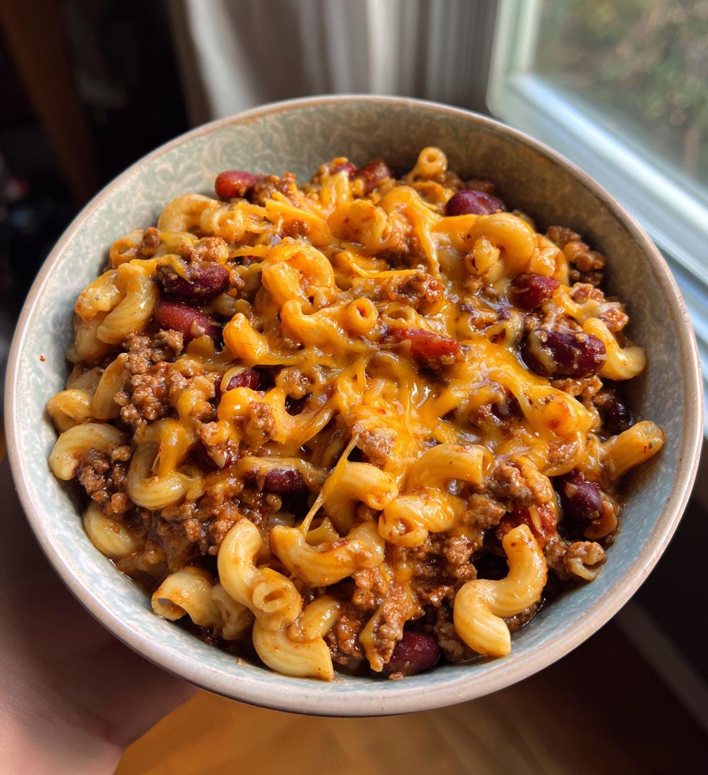 one pot chili mac and cheese - detail 1