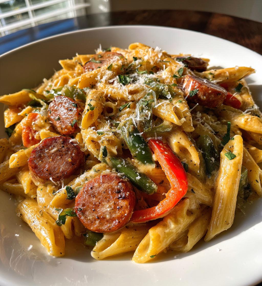 one pot creamy cajun sausage pasta