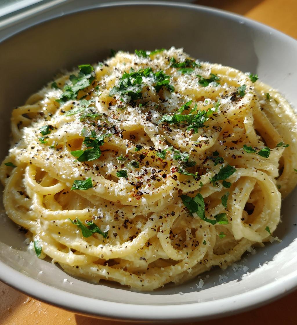 one pot creamy garlic pasta - detail 1
