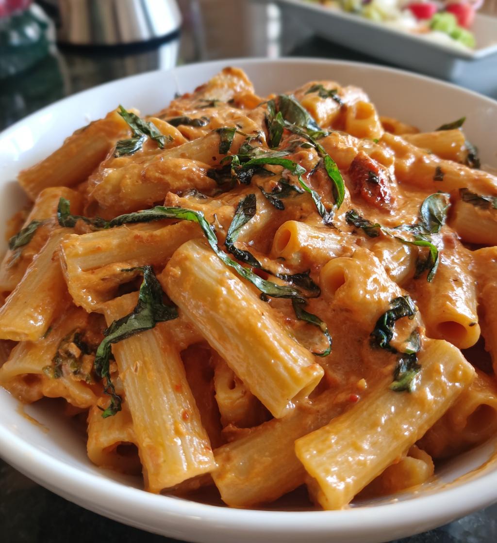 one pot creamy tomato basil pasta - detail 1