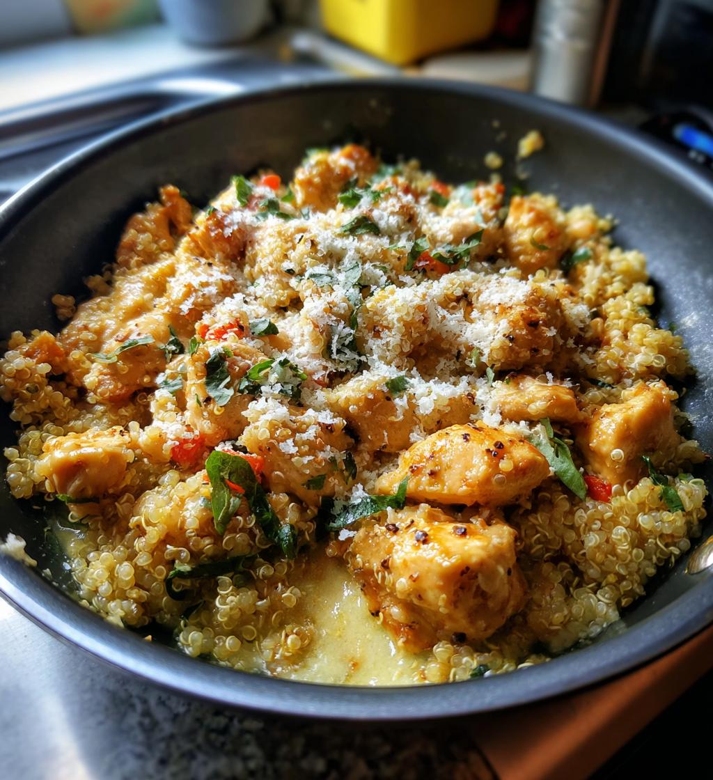 one pot garlic butter chicken and quinoa - detail 1