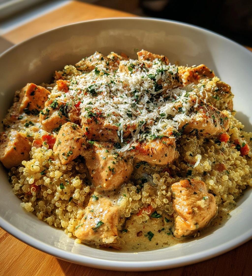 one pot garlic butter chicken and quinoa