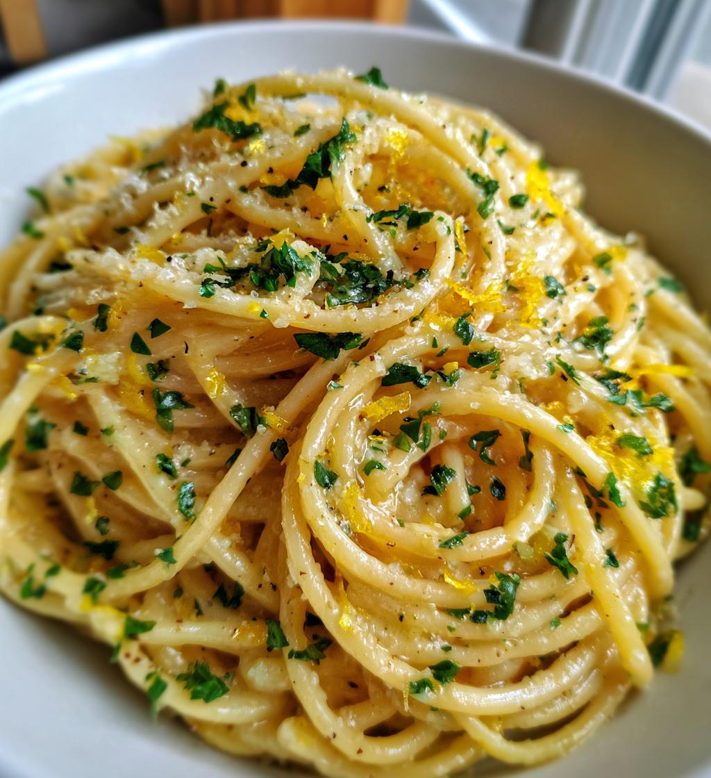 one pot lemon garlic parmesan pasta - detail 1