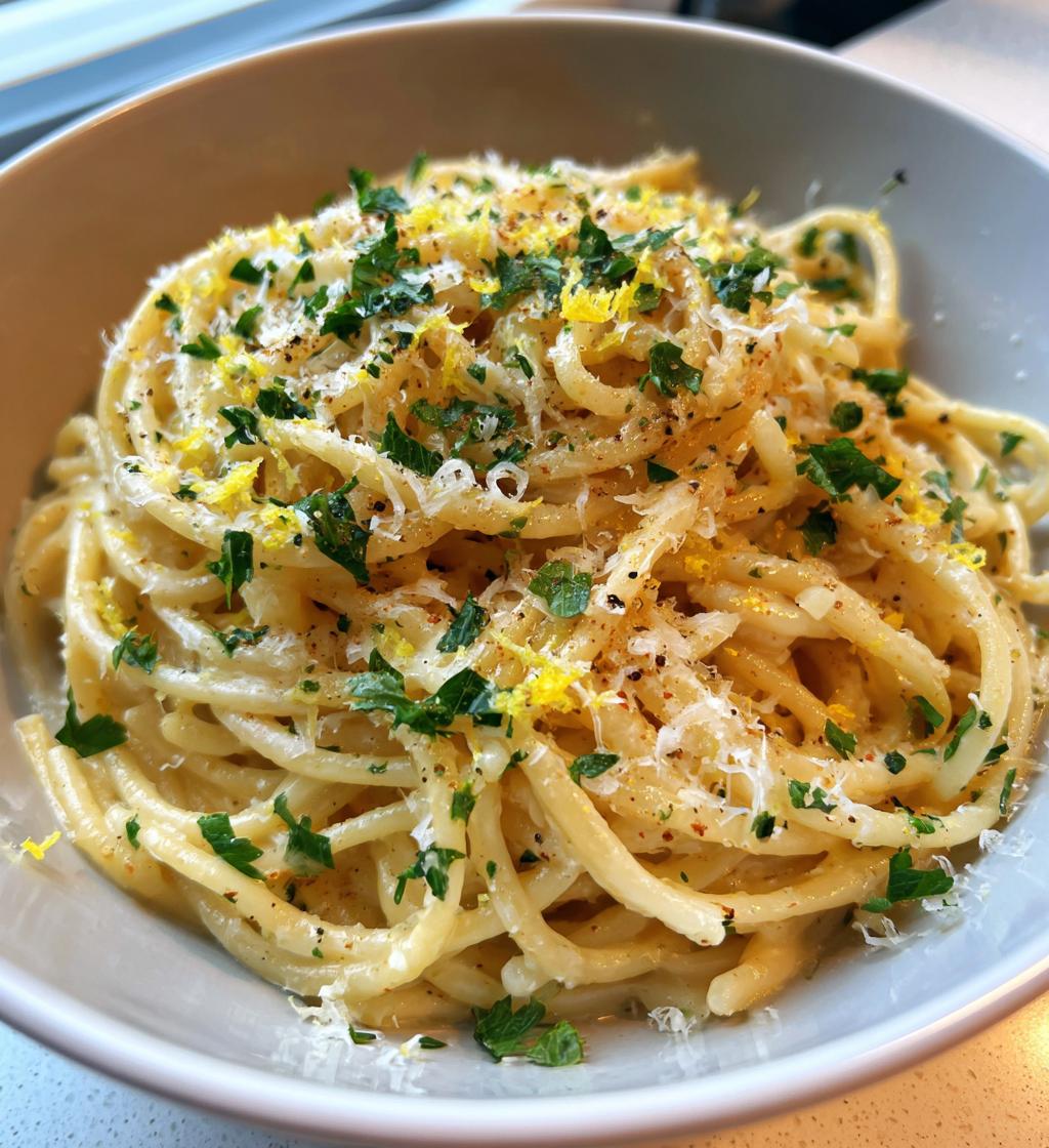 one pot lemon garlic parmesan pasta