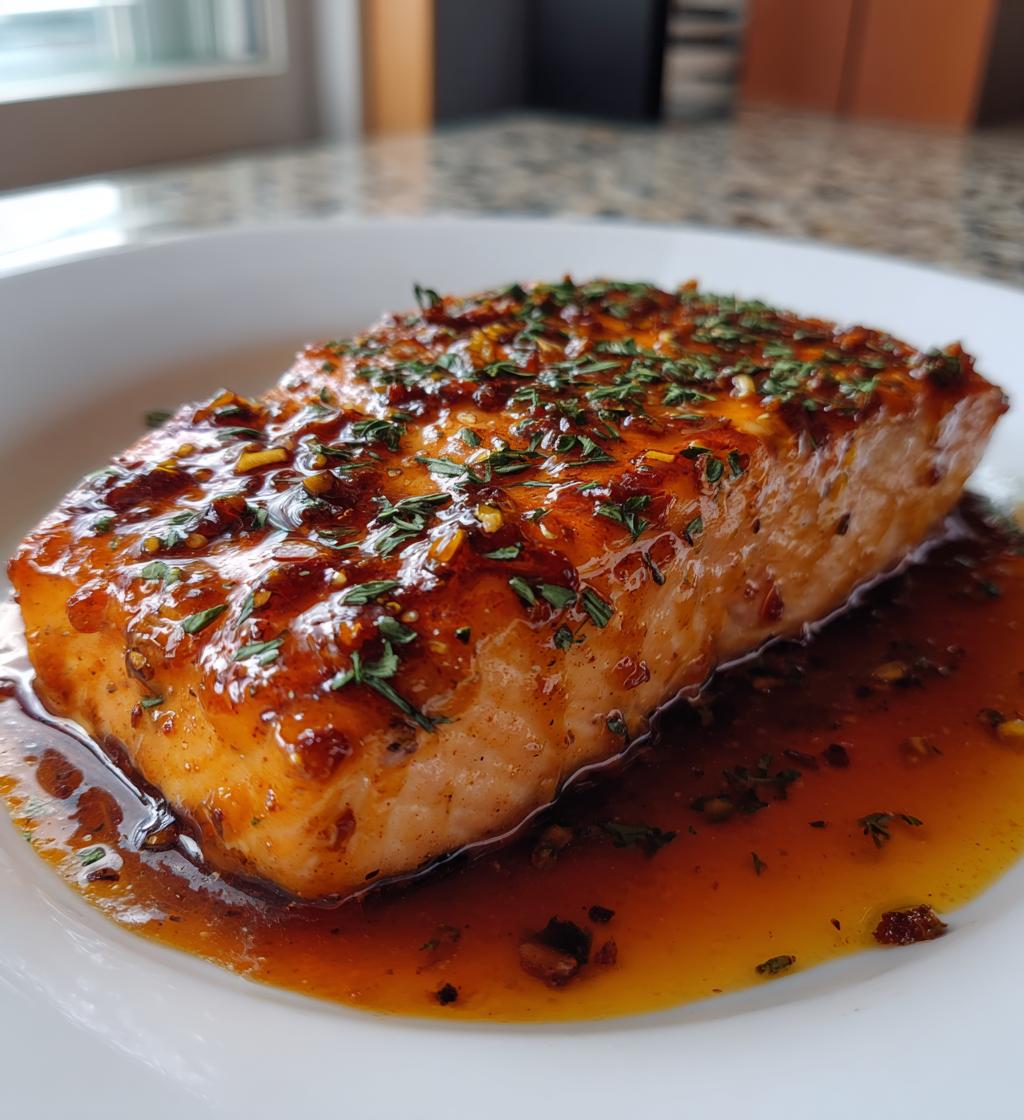 orange glazed salmon - detail 1