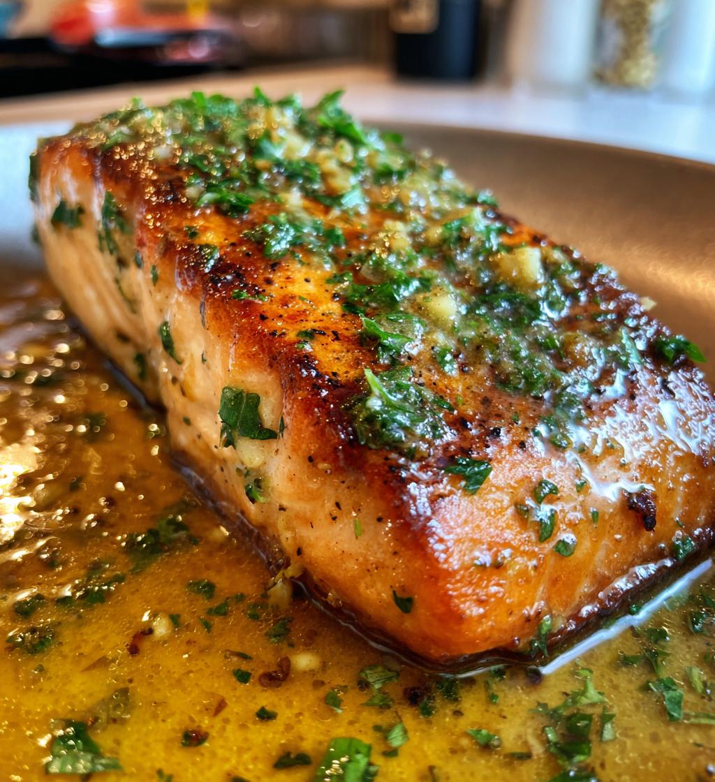 pan fried salmon with garlic butter sauce
