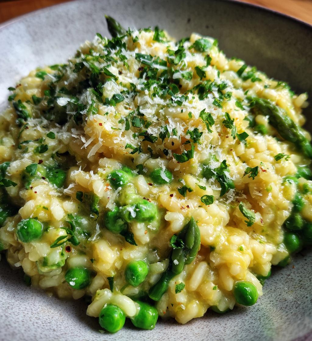 pea and asparagus risotto - detail 1