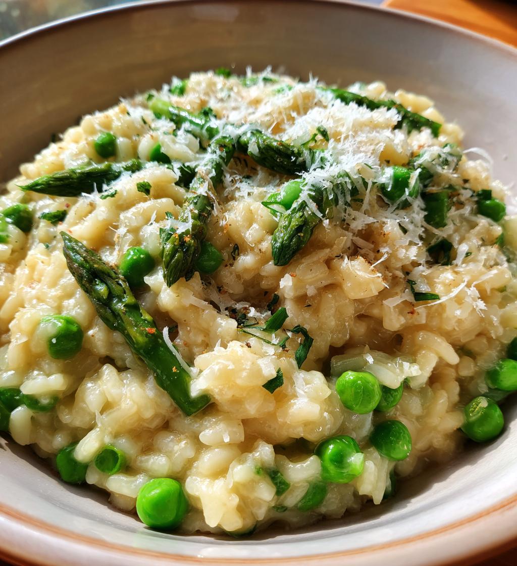 pea and asparagus risotto
