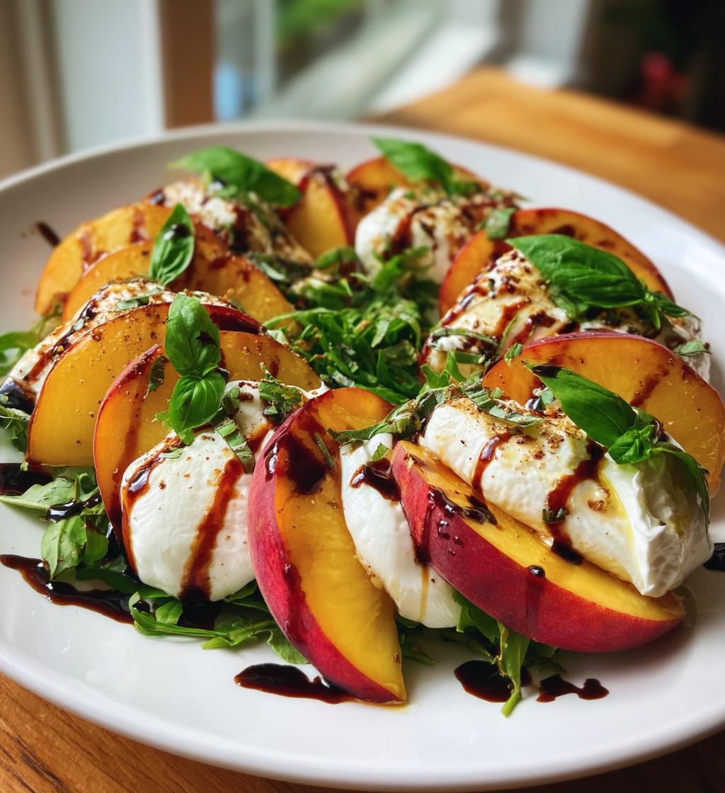 peach burrata salad - detail 1