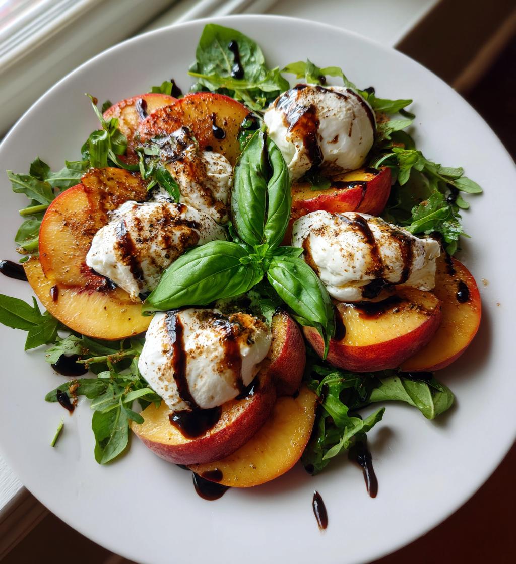 peach burrata salad