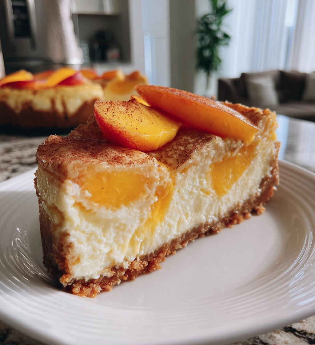 peach cobbler cheesecake - detail 1