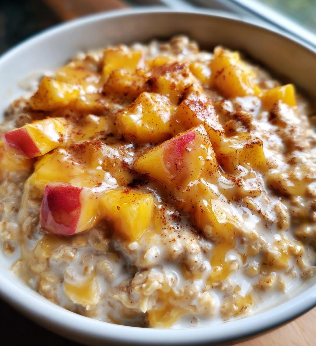 peach overnight oats - detail 1