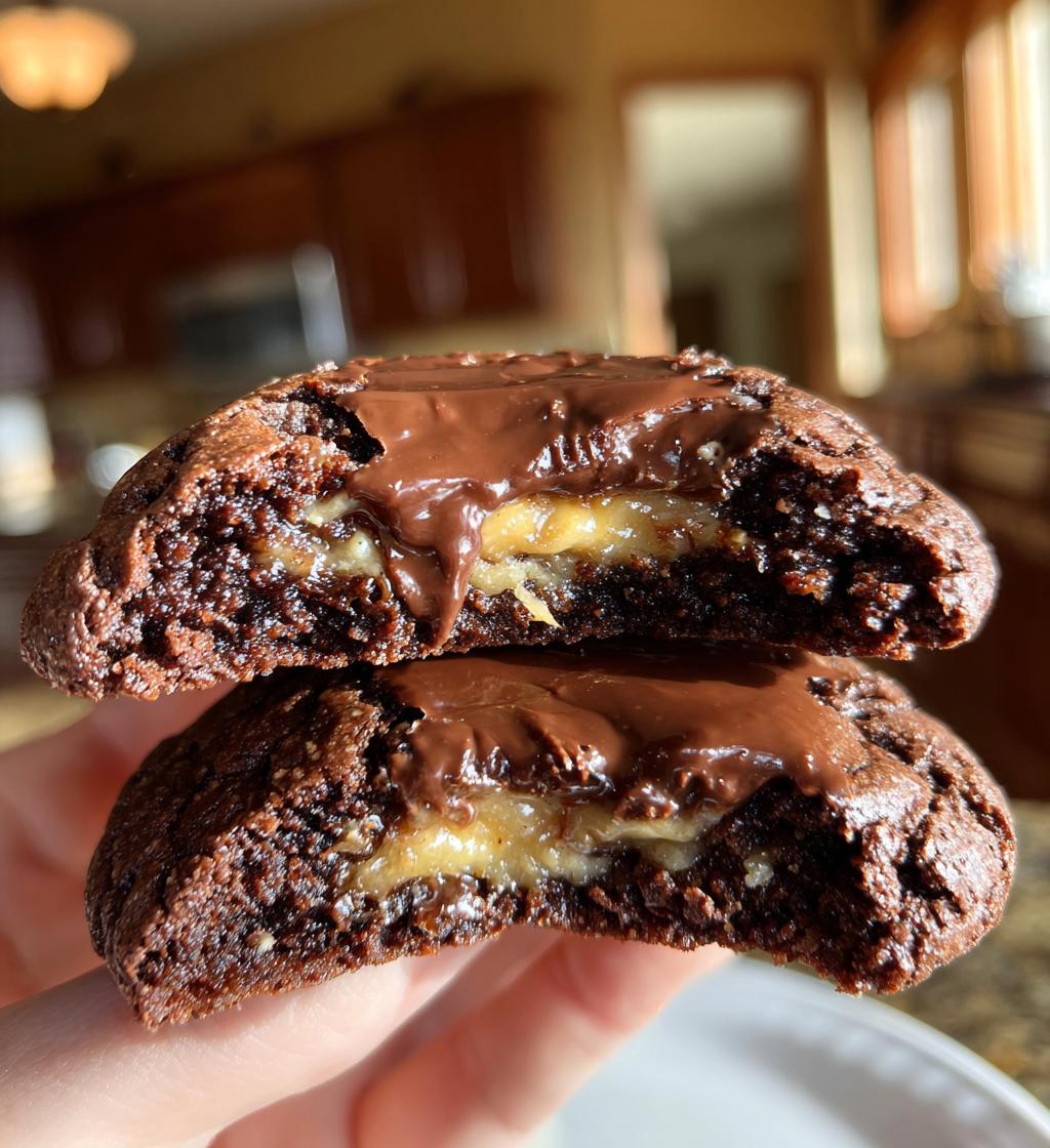 peanut butter filled brownie cookies - detail 1