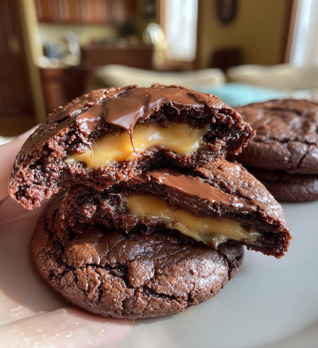 peanut butter filled brownie cookies
